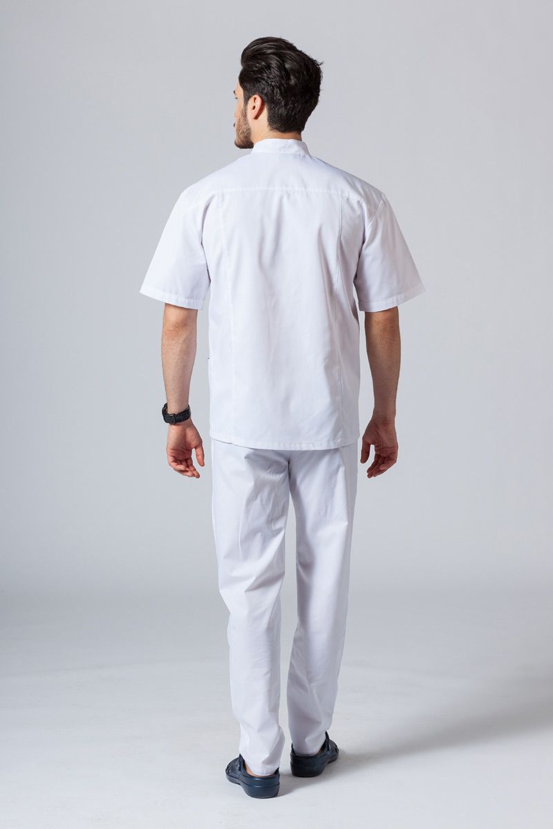 Pánská lékařská košile/halena se stojatým límečkem bílá-2