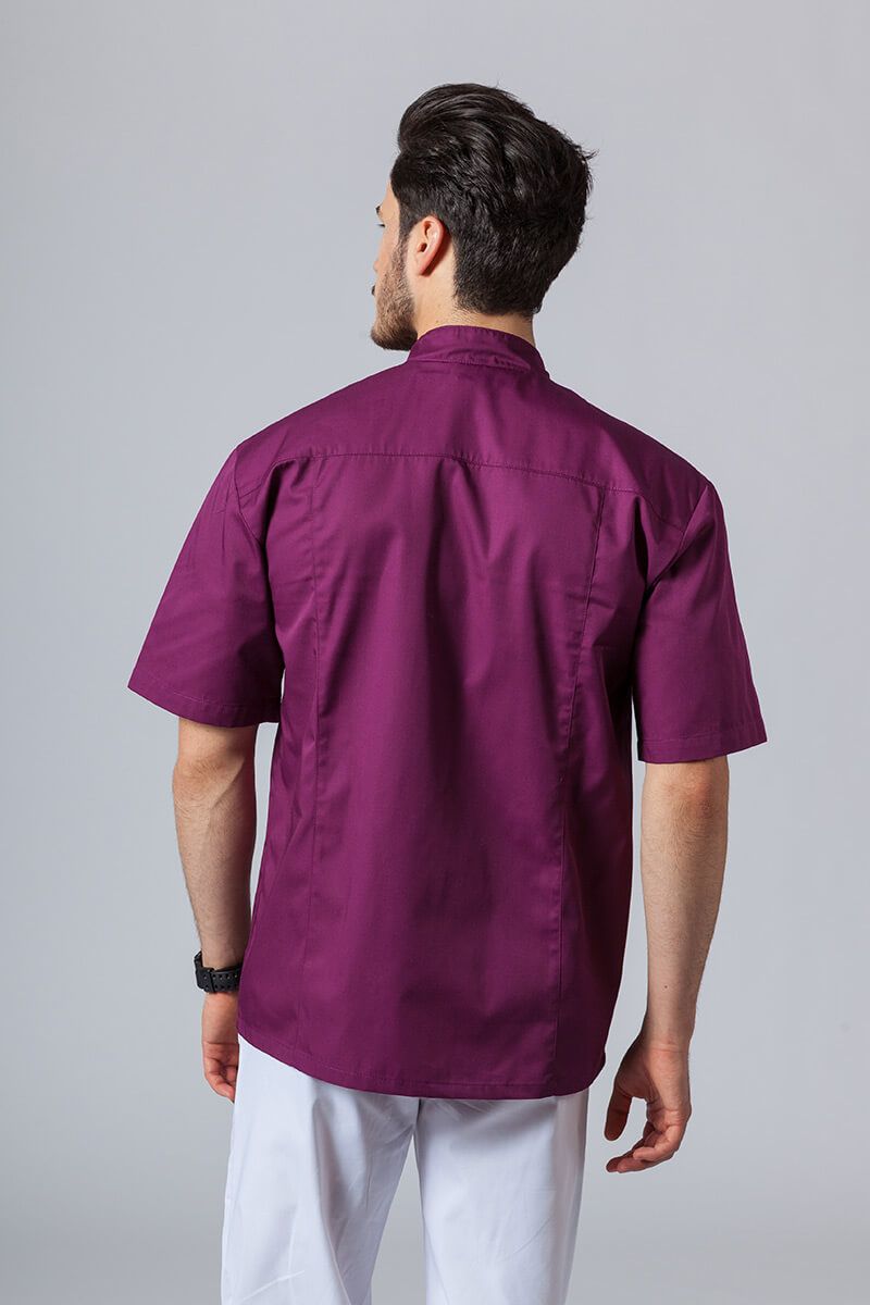 Pánská lékařská košile/halena se stojatým límečkem lilková-2