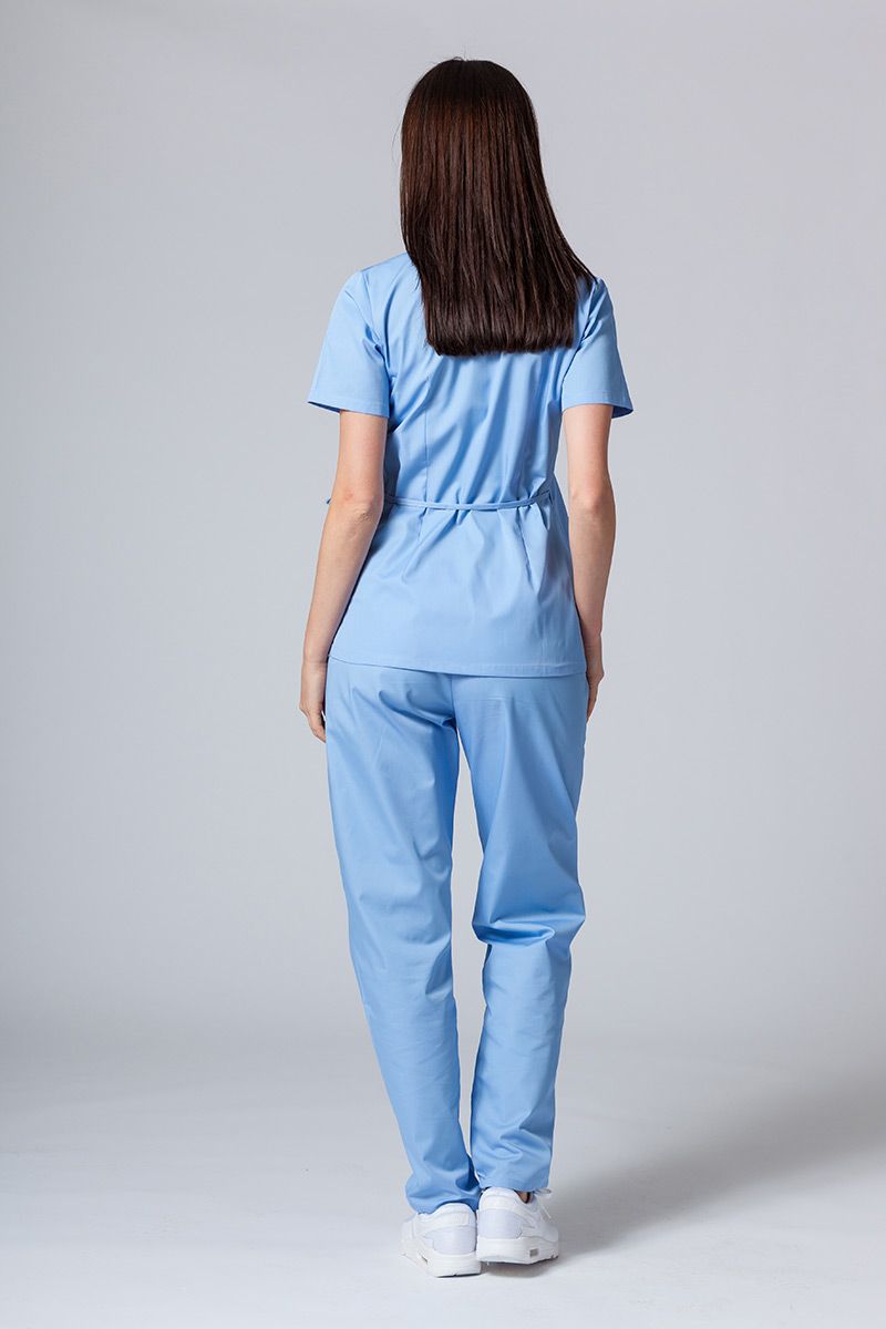 Zástěra/halena dámská s vázáním Sunrise Uniforms modrá-4