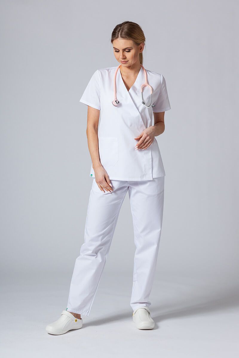 Zástěra/halena dámská s vázáním Sunrise Uniforms bílá-3
