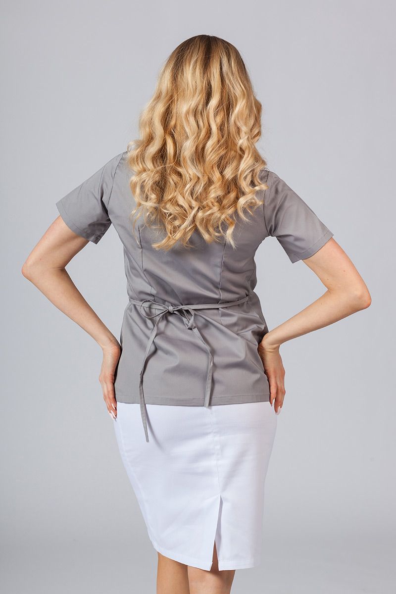 Zástěra/halena dámská s vázáním Sunrise Uniforms šedá-1