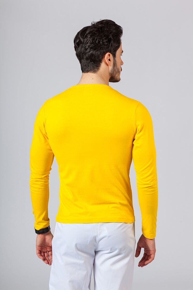 Pánské tričko s dlouhým rukávem Malfini žluté-1
