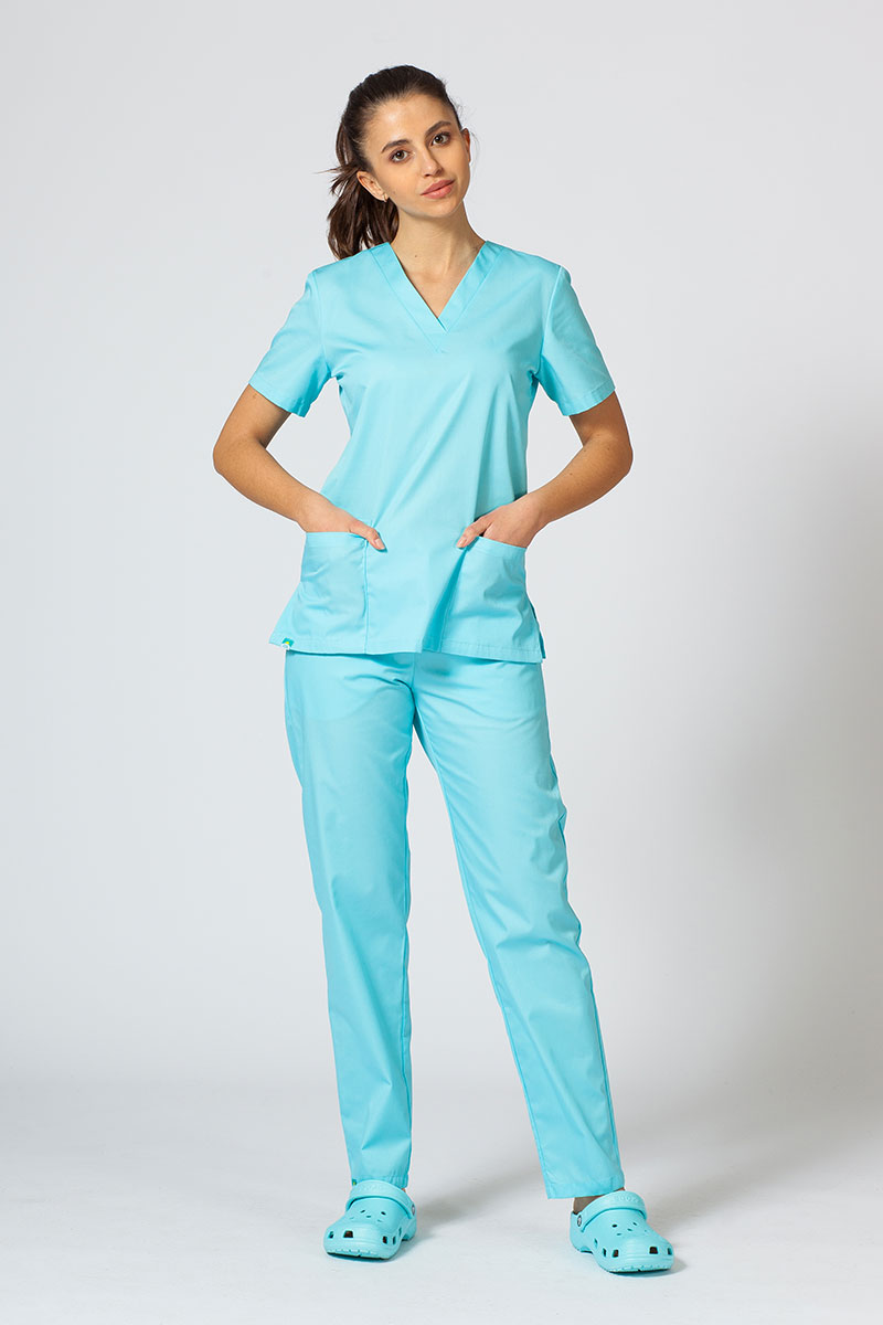 Lékařská dámská halena Sunrise Uniforms Basic Light aqua-4