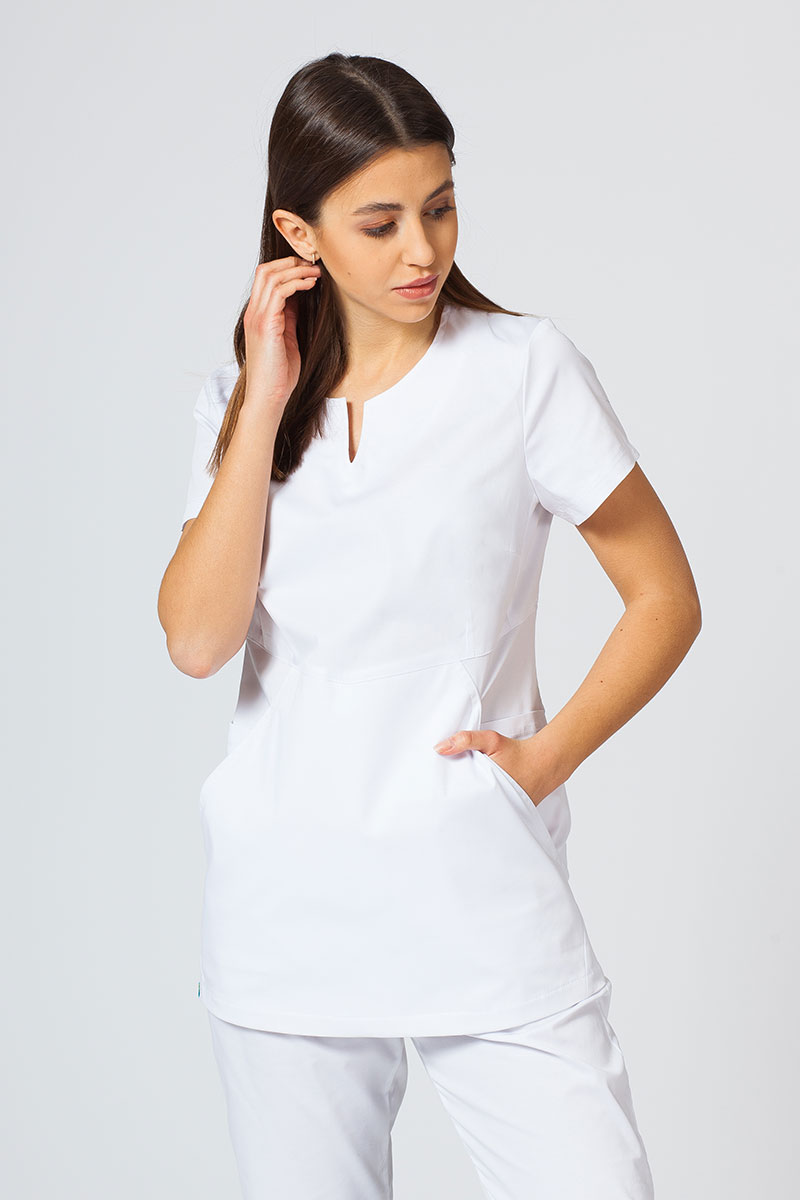 Dámská lékařská souprava Sunrise Uniforms Active (halena Kangaroo, kalhoty Loose) bílá-3