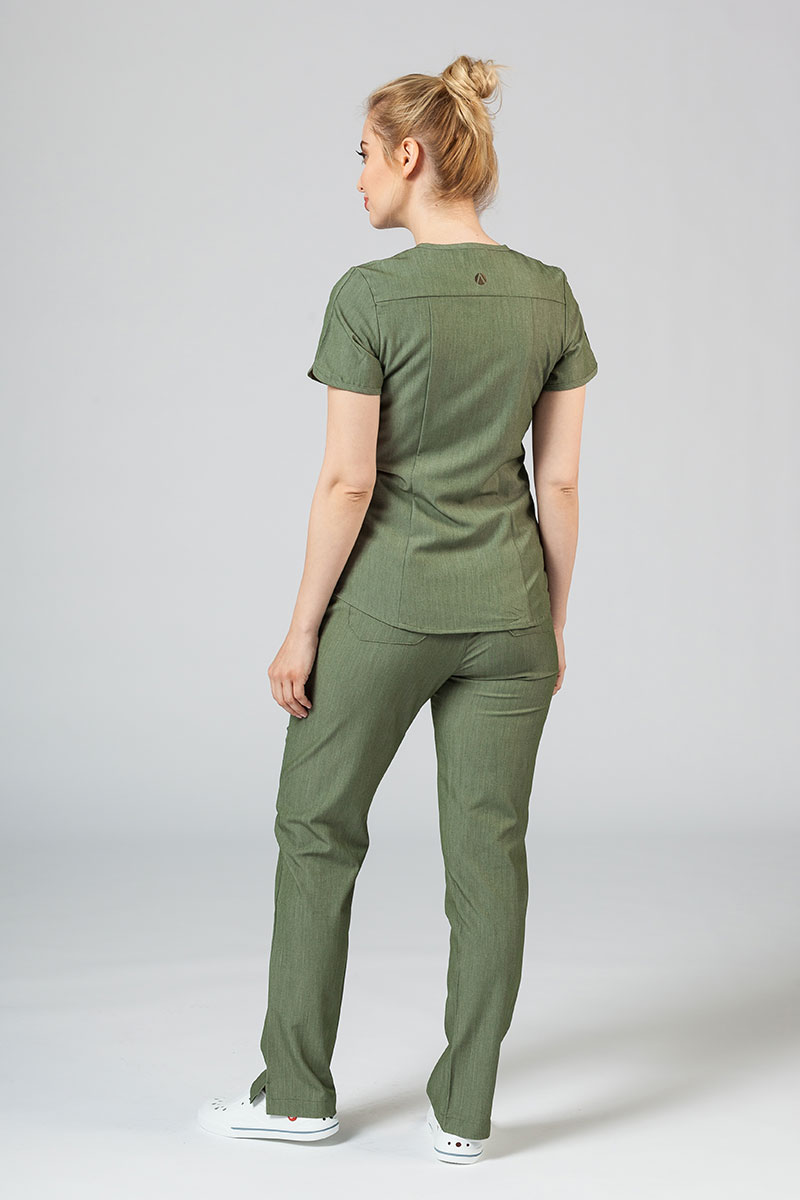 Dámské kalhoty Adar Uniforms Leg Yoga olivkové-2