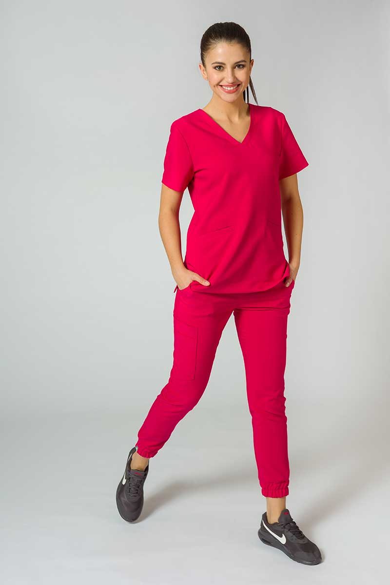Lékařská souprava Sunrise Uniforms Premium (halena Joy, kalhoty Chill) malinová-2