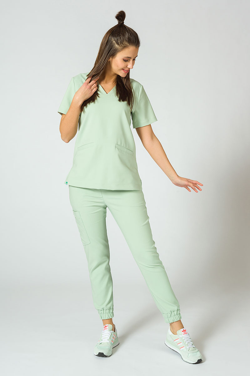 Dámské lékařské kalhoty Sunrise Uniforms Premium Chill jogger pistáciové-2