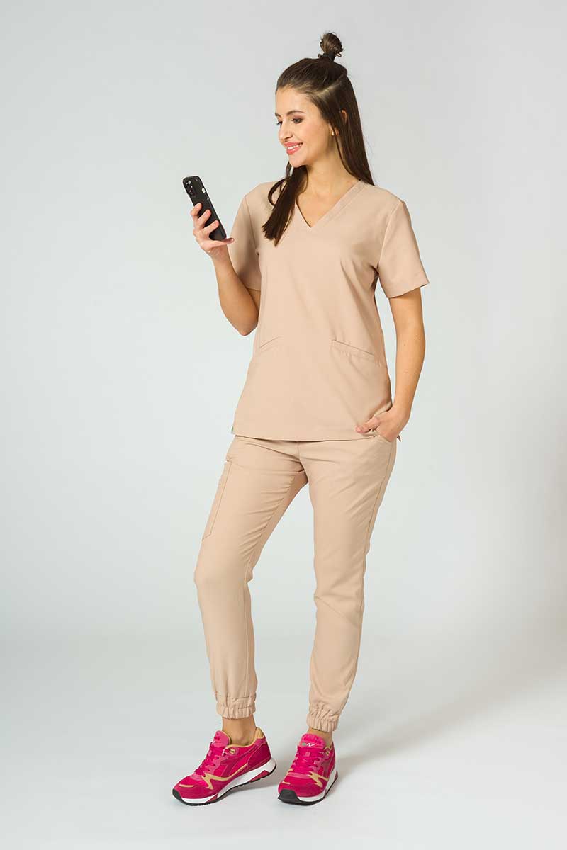 Lékařská souprava Sunrise Uniforms Premium (halena Joy, kalhoty Chill) béžová-1