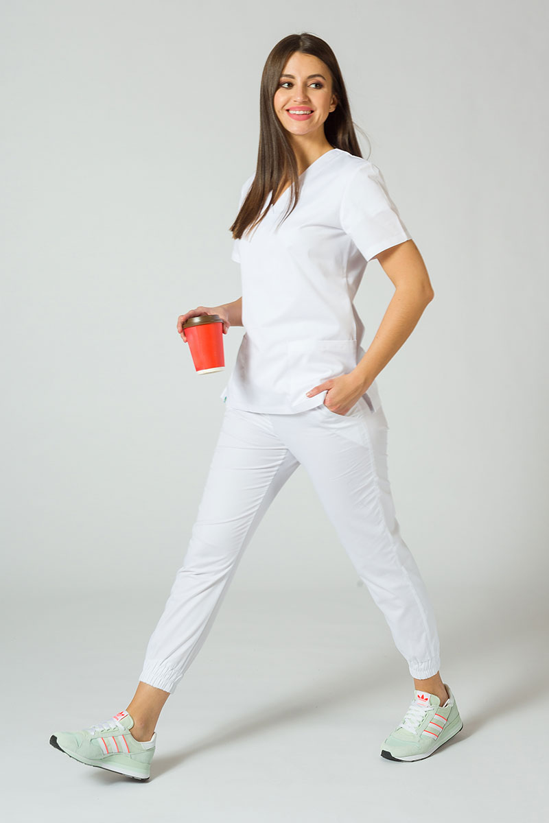 Lékařská souprava Sunrise Uniforms Basic Jogger bílá (s kalhotami Easy)-1