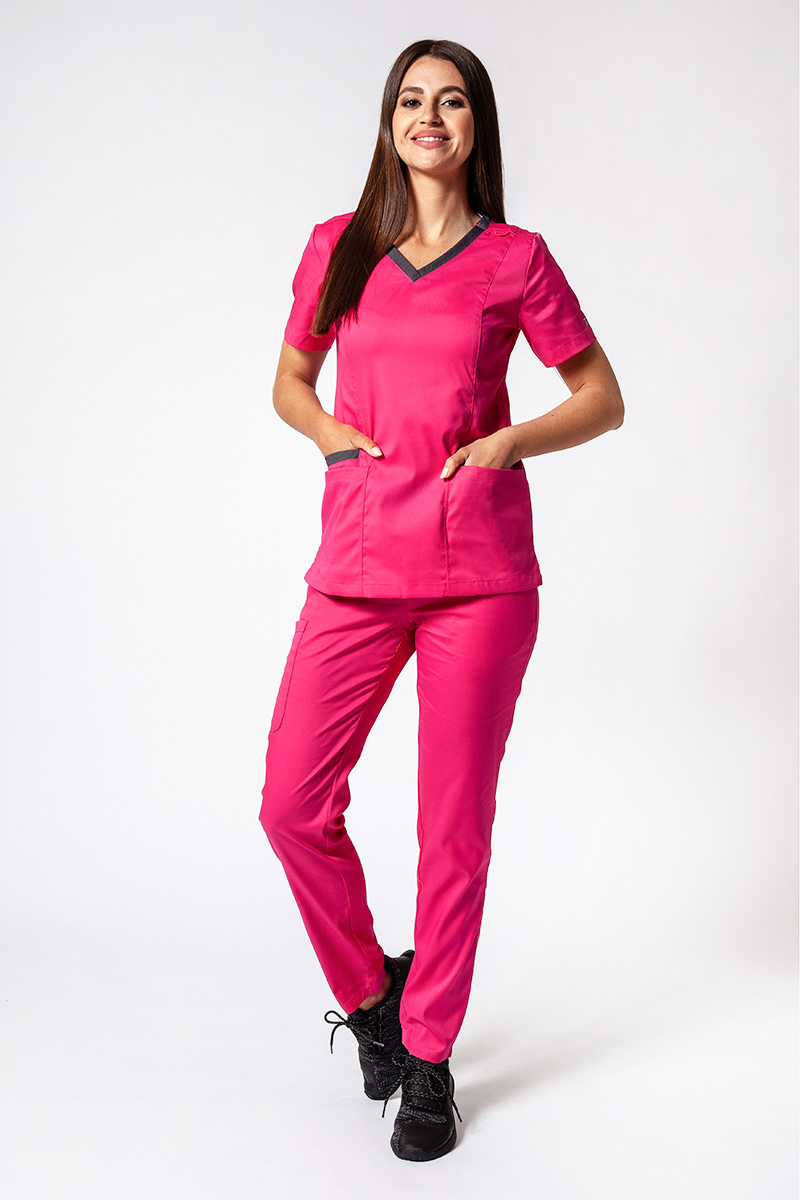Dámské lékařské kalhoty Maevn Matrix Contrast semi-jogger růžové-6