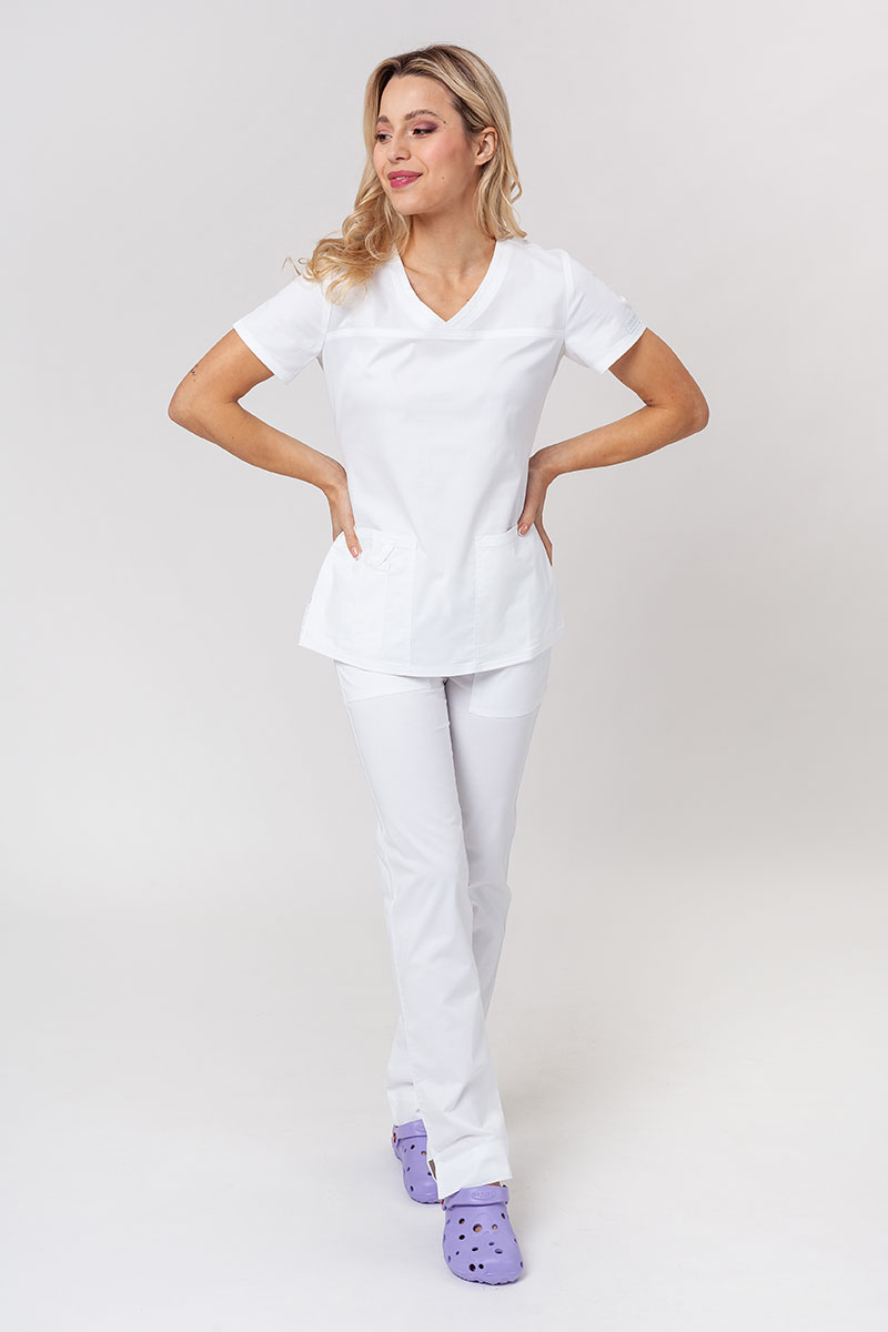 Lékařské dámské kalhoty Cherokee Core Stretch Mid Rise bílé-6