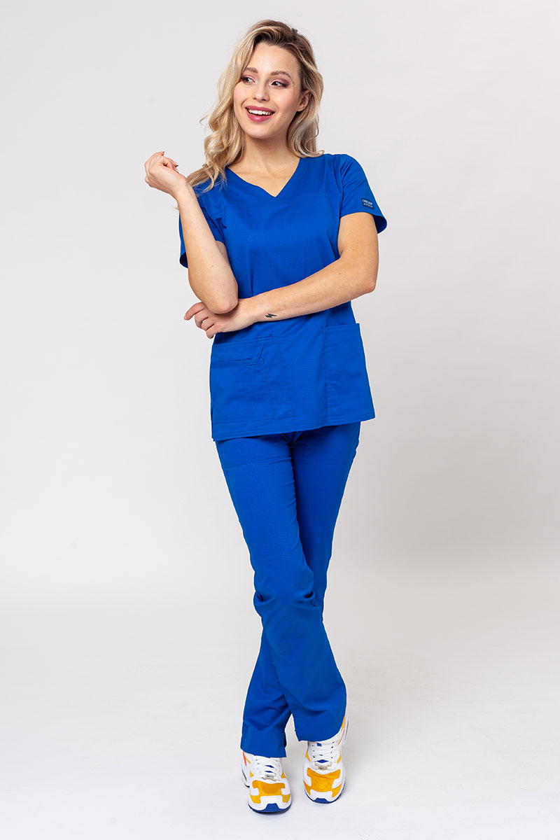Lékařské dámské kalhoty Cherokee Core Stretch Mid Rise královsky modré-5