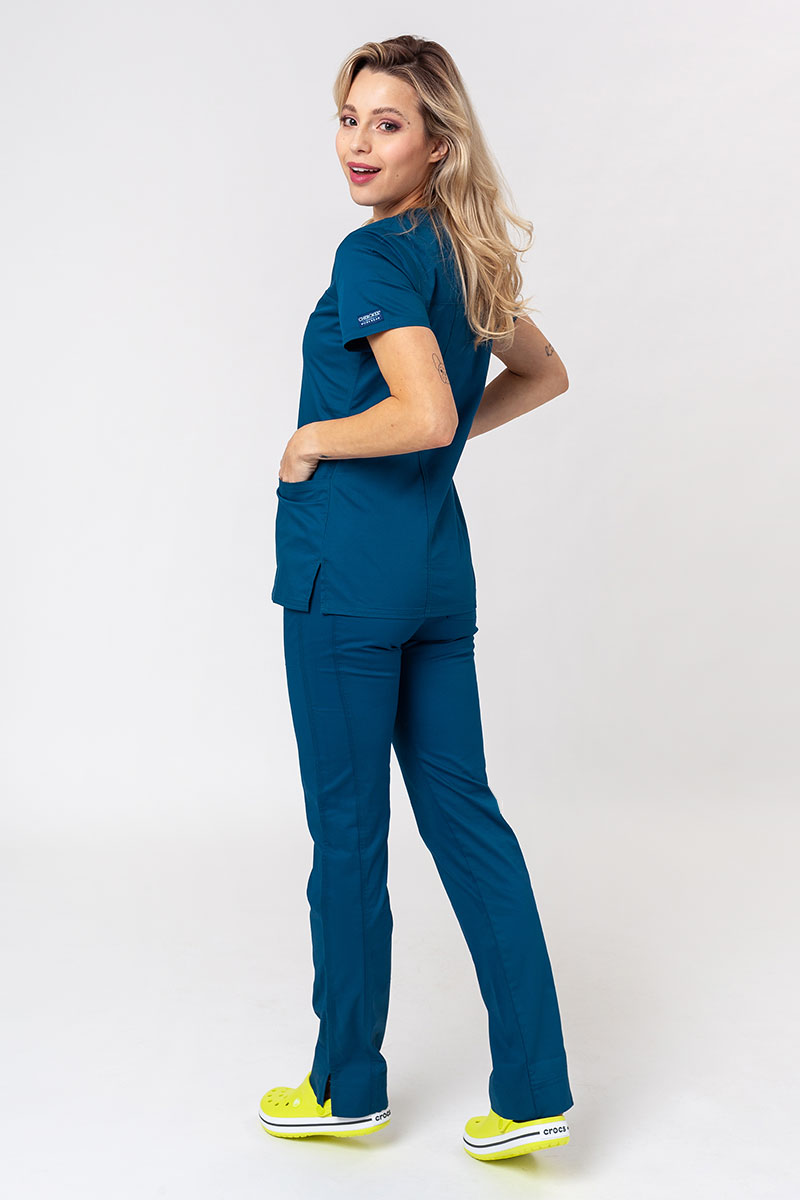 Lékařské dámské kalhoty Cherokee Core Stretch Mid Rise karaibsky modré-7
