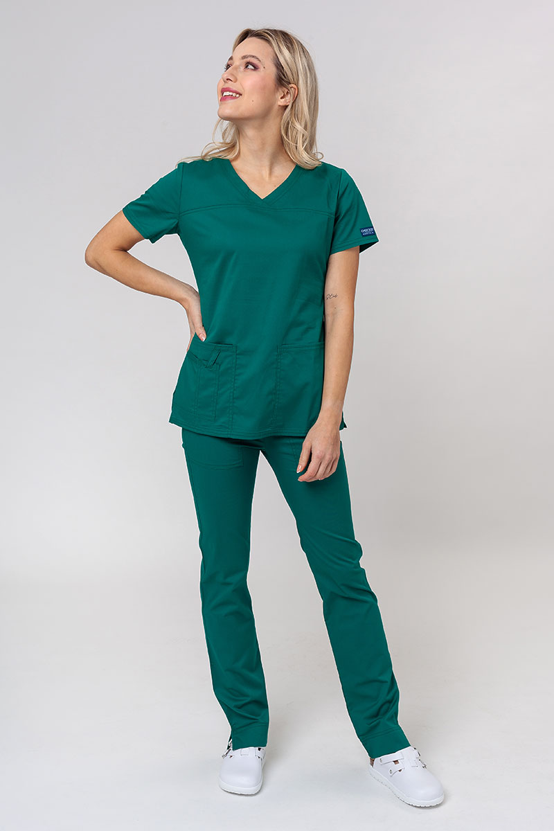 Lékařské dámské kalhoty Cherokee Core Stretch Mid Rise zelené-5