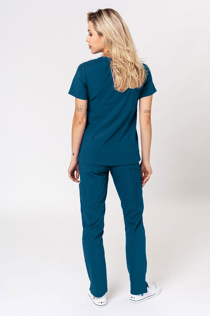 Lékařská dámská souprava Maevn Momentum (halena Double V–neck, kalhoty 6-pocket) karaibsky modrá-1