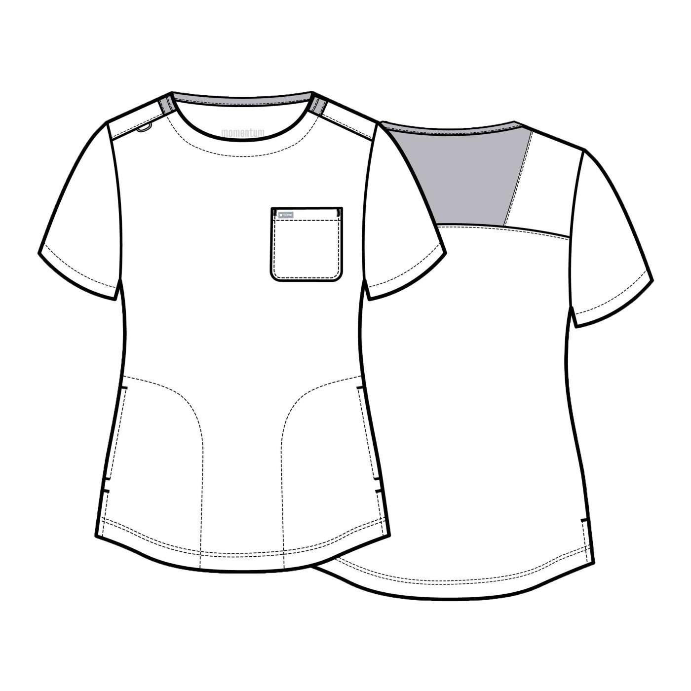 Dámská lékařská halena Maevn Momentum Round Neck námořnická modř-6