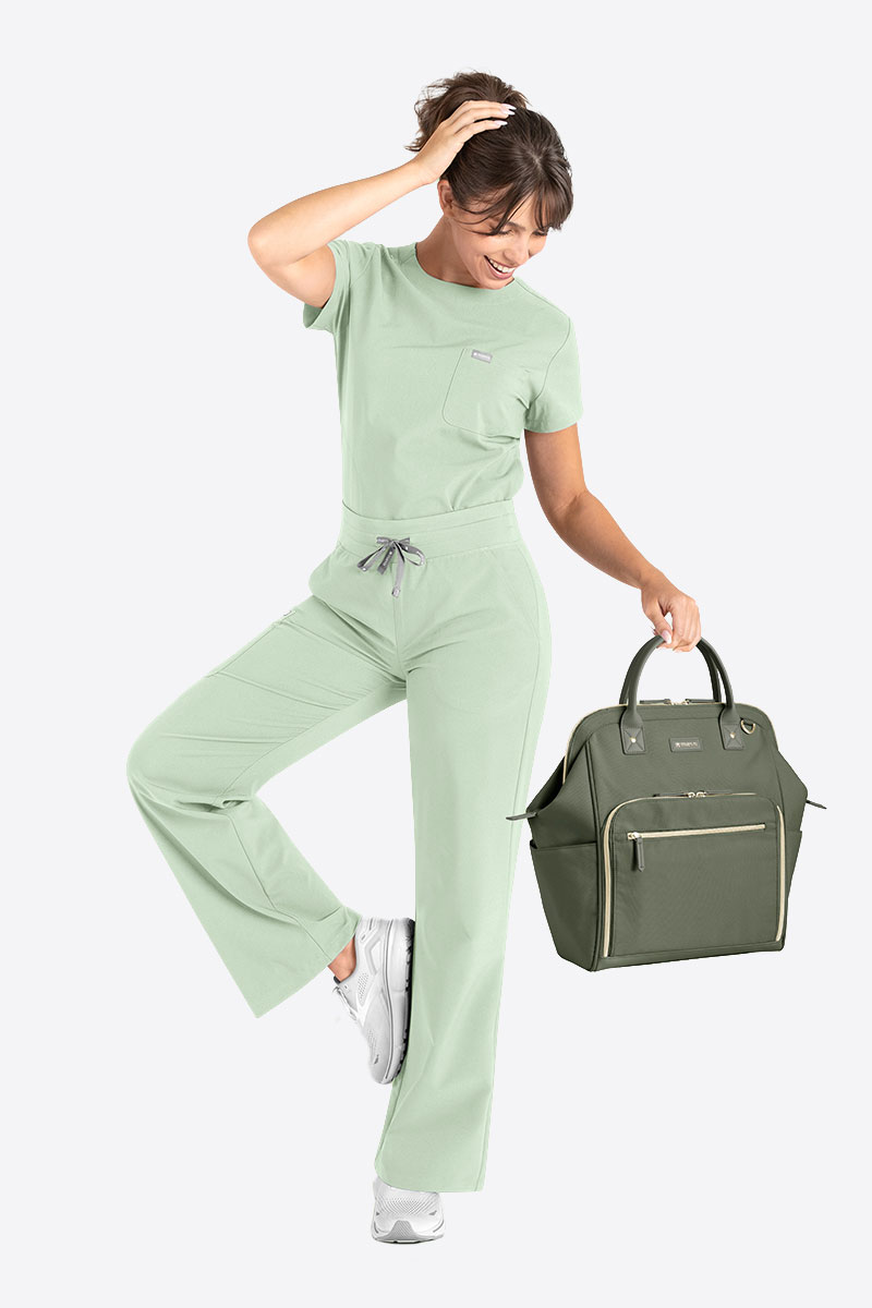 Dámské lékařské kalhoty Maevn Momentum Wide Leg mátové-4