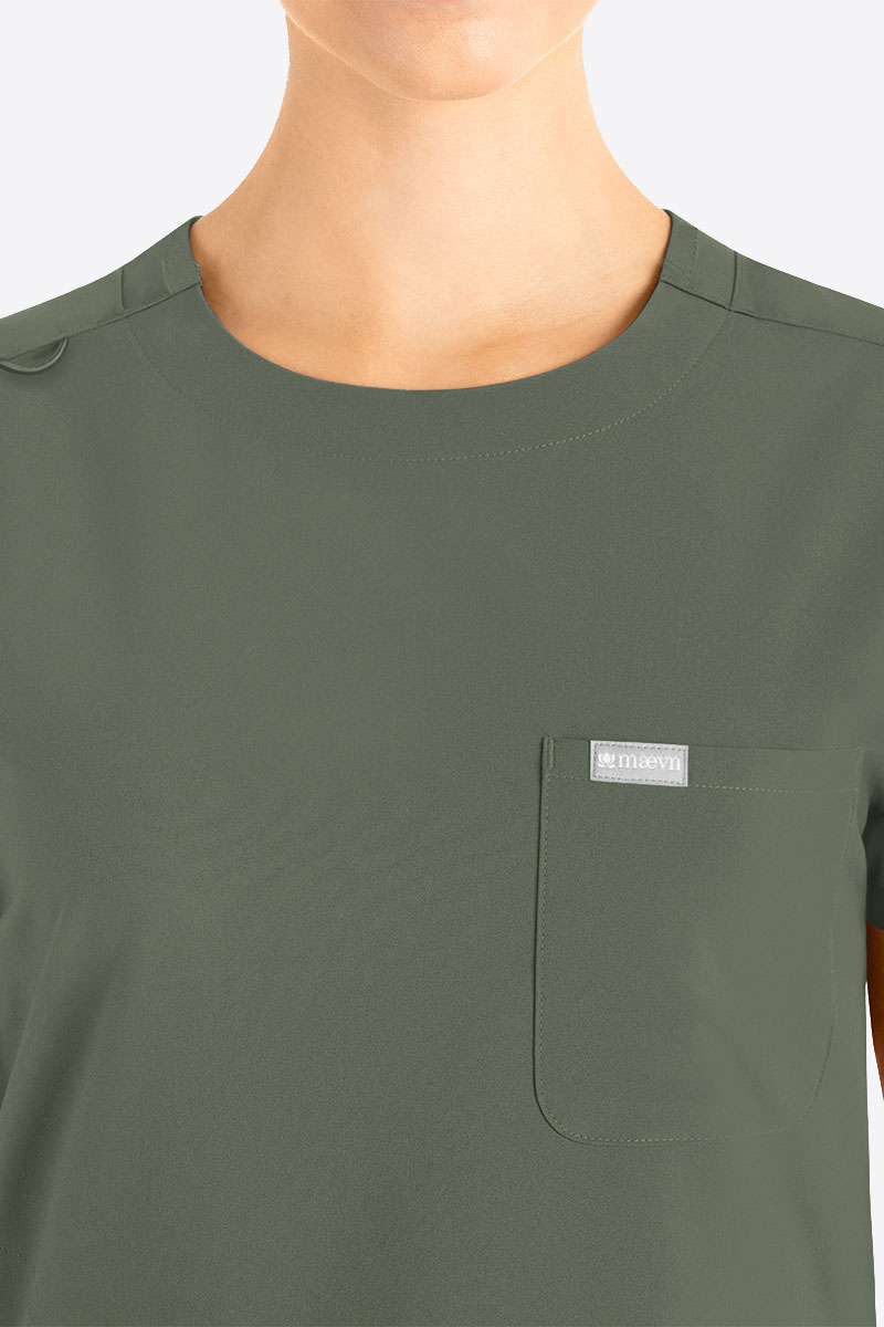 Dámská lékařská souprava Maevn Momentum Round olivková-2