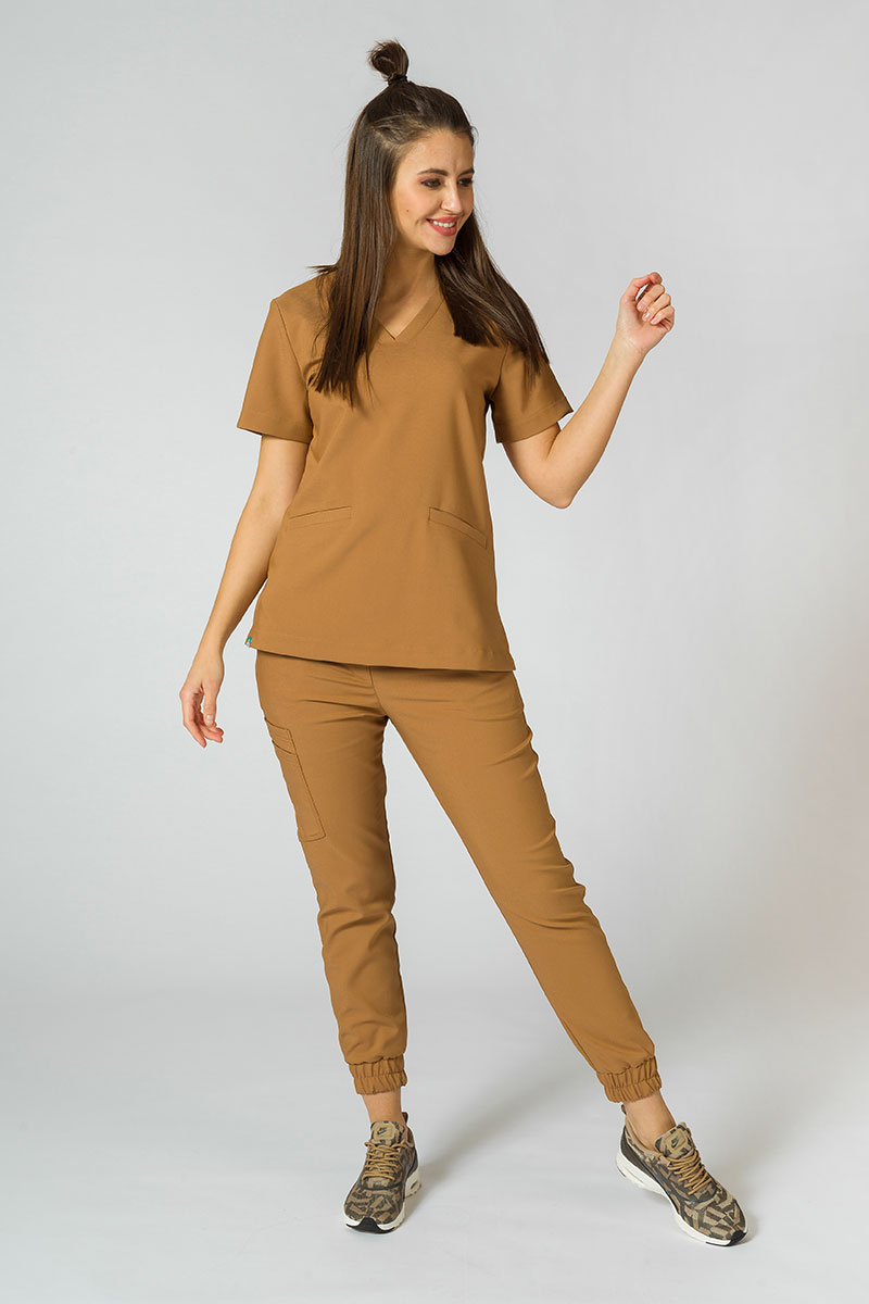 Dámské lékařské kalhoty Sunrise Uniforms Premium Chill jogger hnědé-2