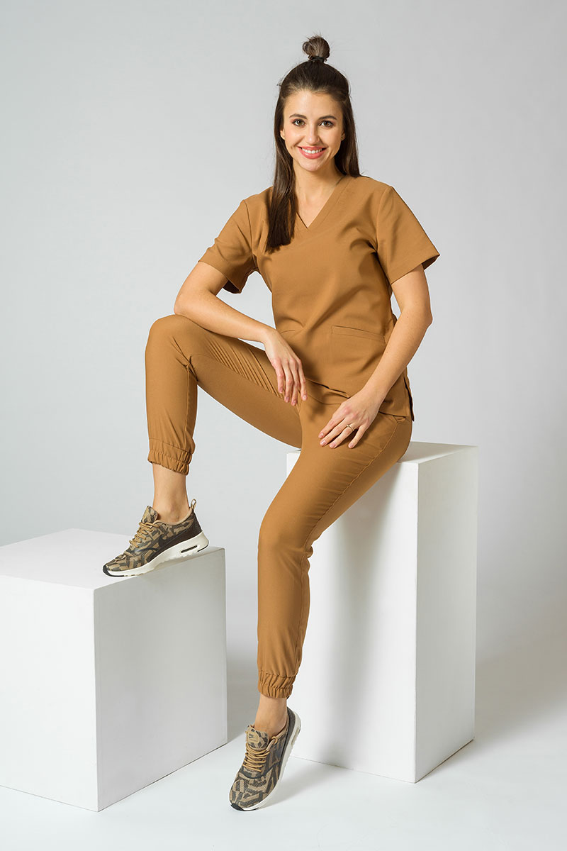Dámské lékařské kalhoty Sunrise Uniforms Premium Chill jogger hnědé-6