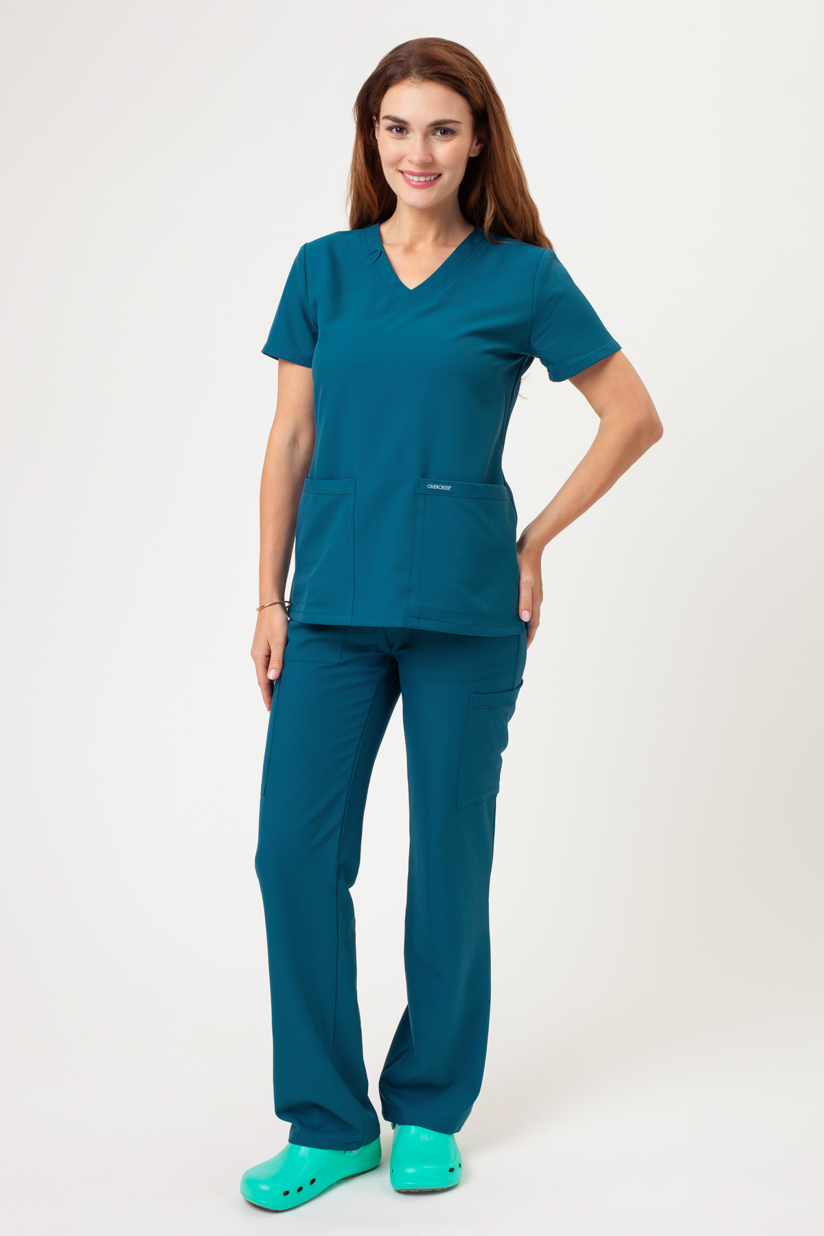Dámská lékařská souprava Cherokee Ultra V-neck karaibsky modrá-1
