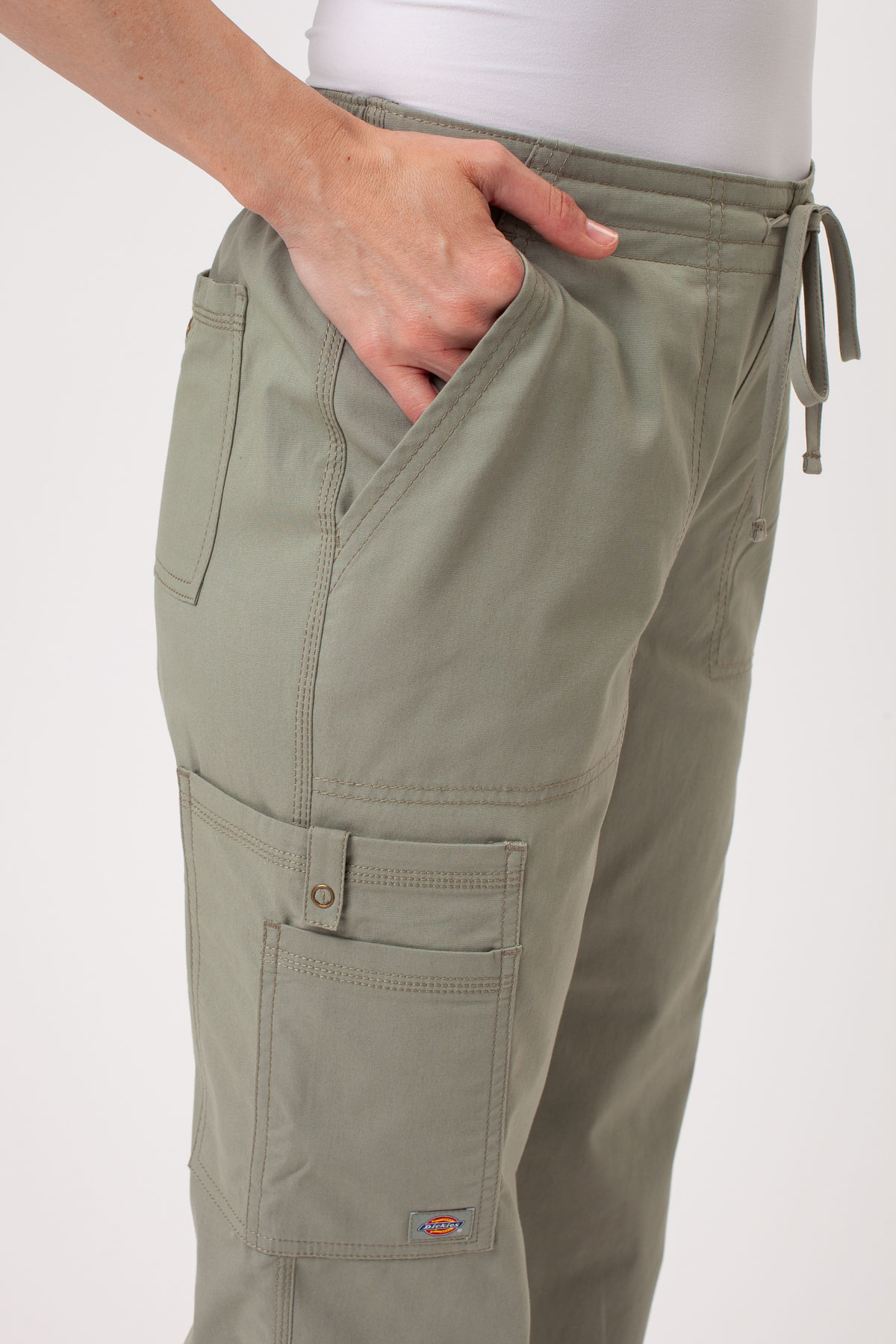Dámské lékařské kalhoty Dickies Forge Straight Leg pastelově olivkové-3