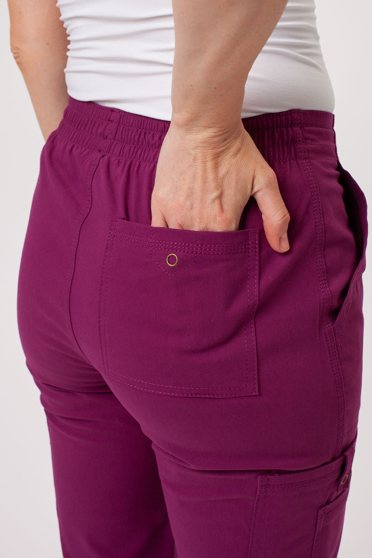 Dámské lékařské kalhoty Dickies Forge Straight Leg třešňové-5