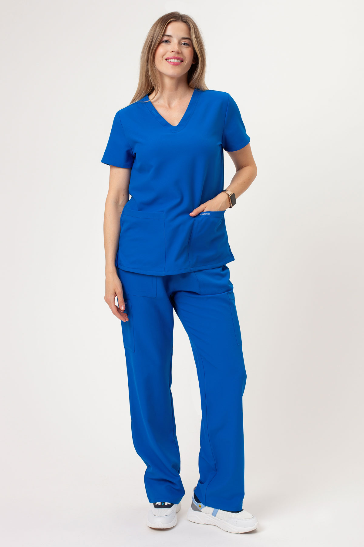 Dámská lékařská souprava Cherokee Ultra V-neck královsky modrá-1