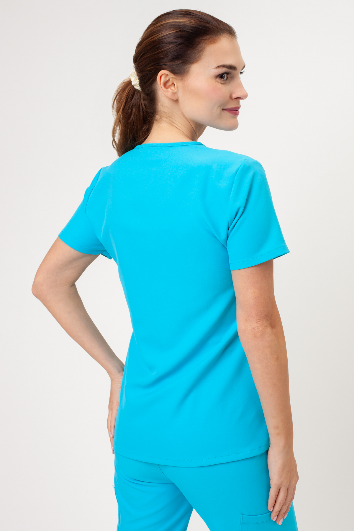 Dámská lékařská halena Cherokee Ultra V-neck Top tyrkysová-1