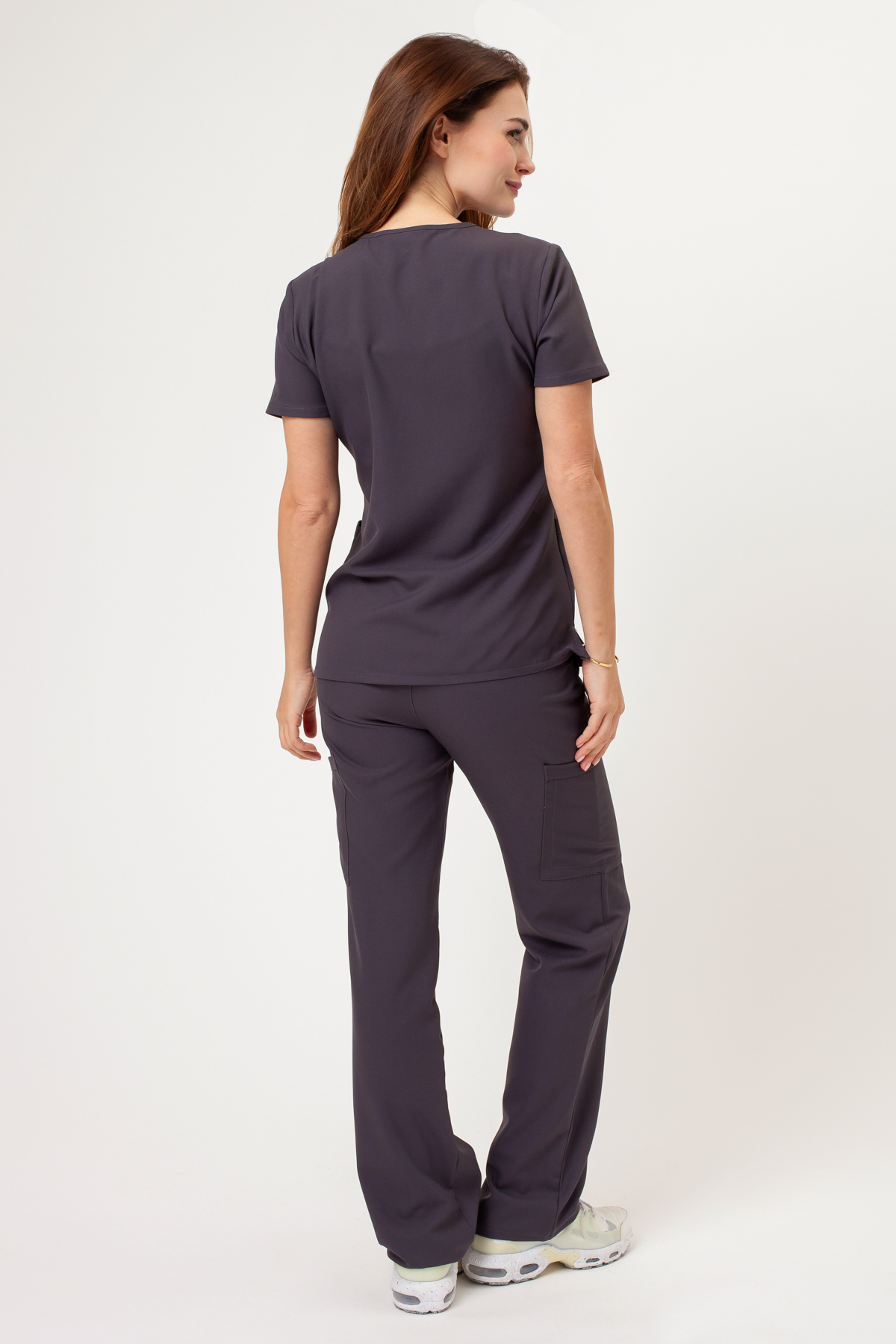 Dámská lékařská halena Cherokee Ultra V-neck Top šedá-7