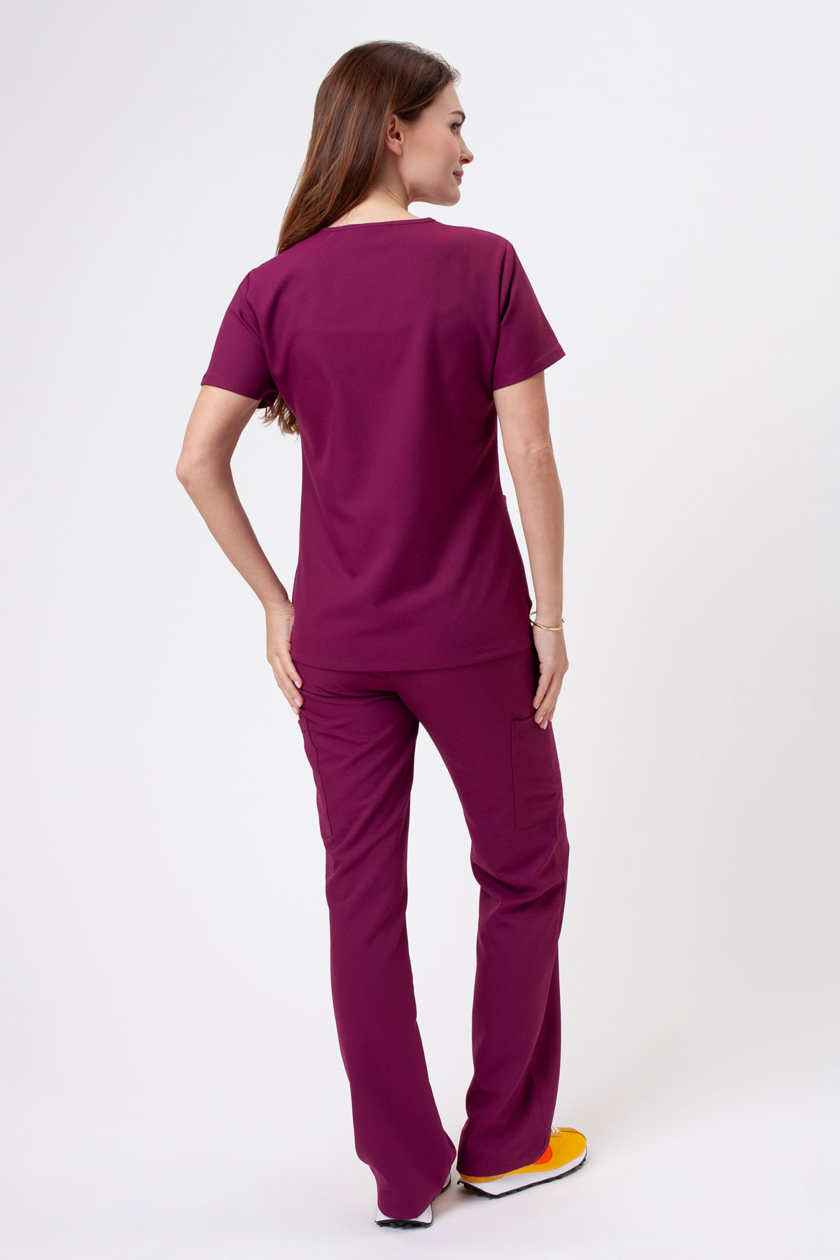 Dámská lékařská halena Cherokee Ultra V-neck Top třešňová-7