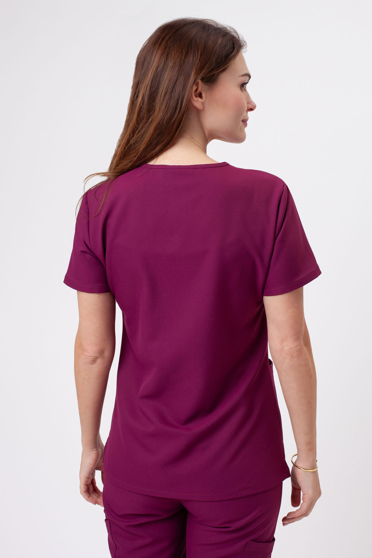 Dámská lékařská halena Cherokee Ultra V-neck Top třešňová-3