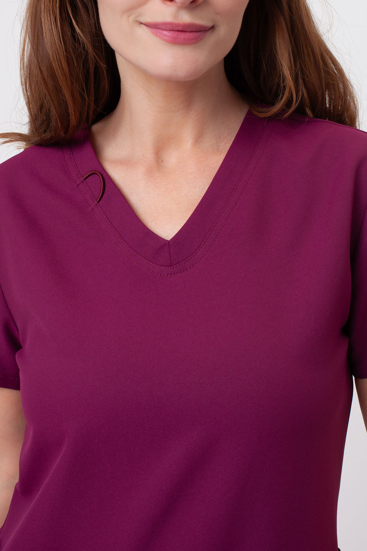 Dámská lékařská halena Cherokee Ultra V-neck Top třešňová-4