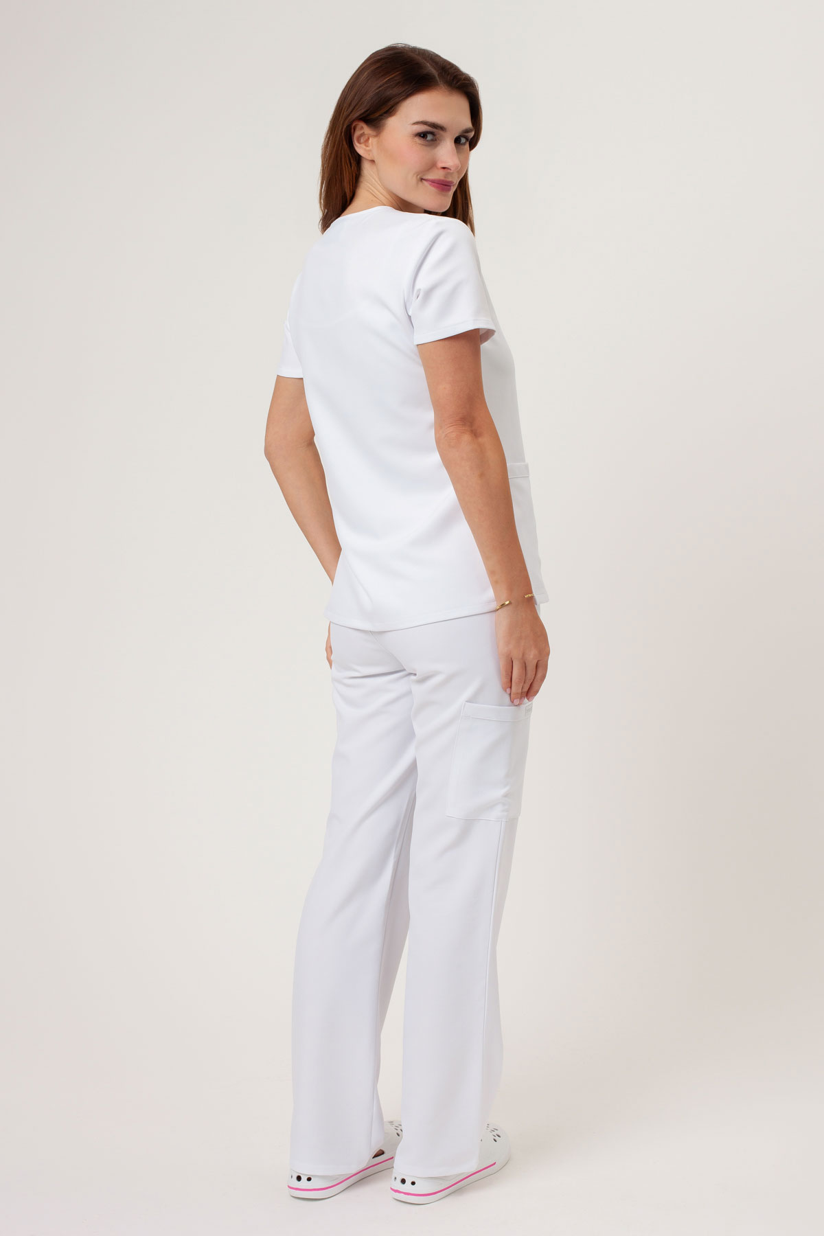 Dámská lékařská halena Cherokee Ultra V-neck Top bílá-6