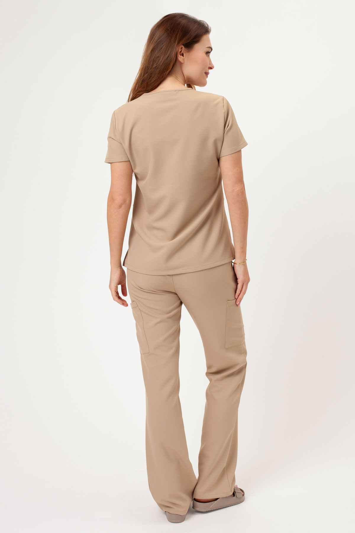 Dámská lékařská halena Cherokee Ultra V-neck Top bežová-1