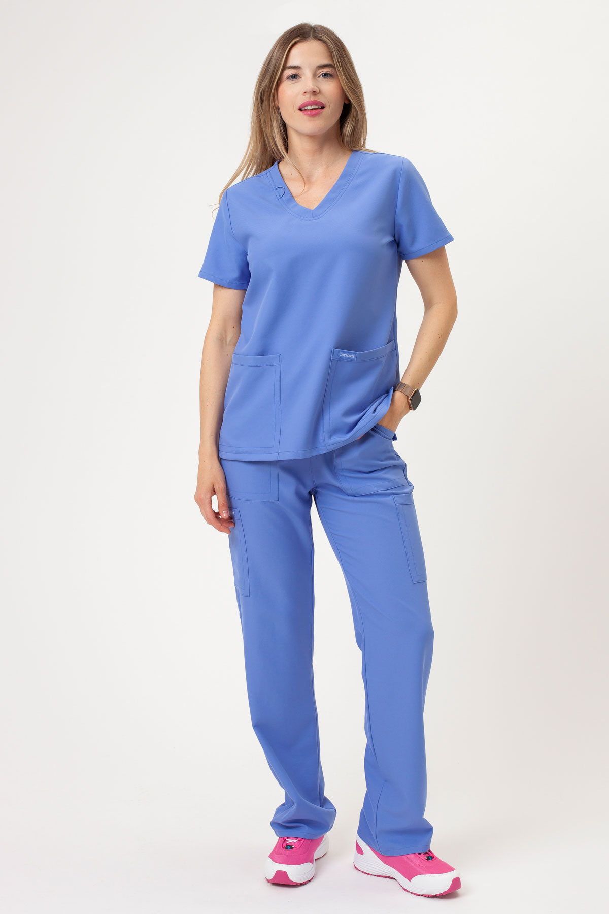 Dámská lékařská halena Cherokee Ultra V-neck Top klasicky modrá-4