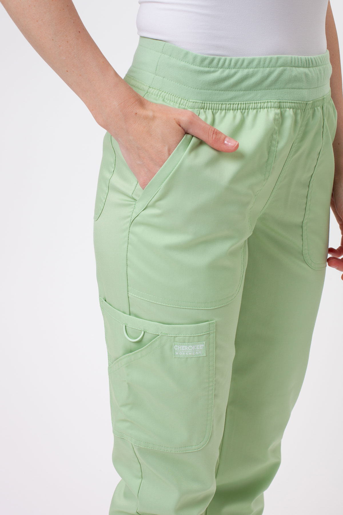 Dámské lékařské kalhoty Cherokee Revolution Mid Rise jogger pistáciové-2