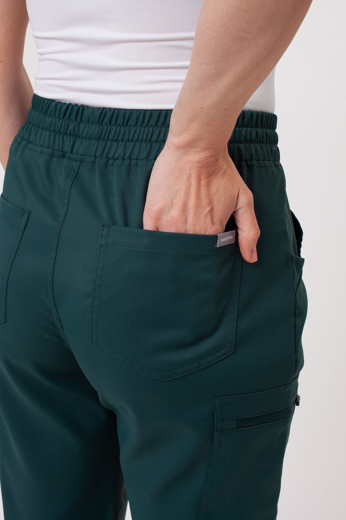 Dámské lékařské kalhoty Sunrise Lite Fit jogger tmavě zelené-2