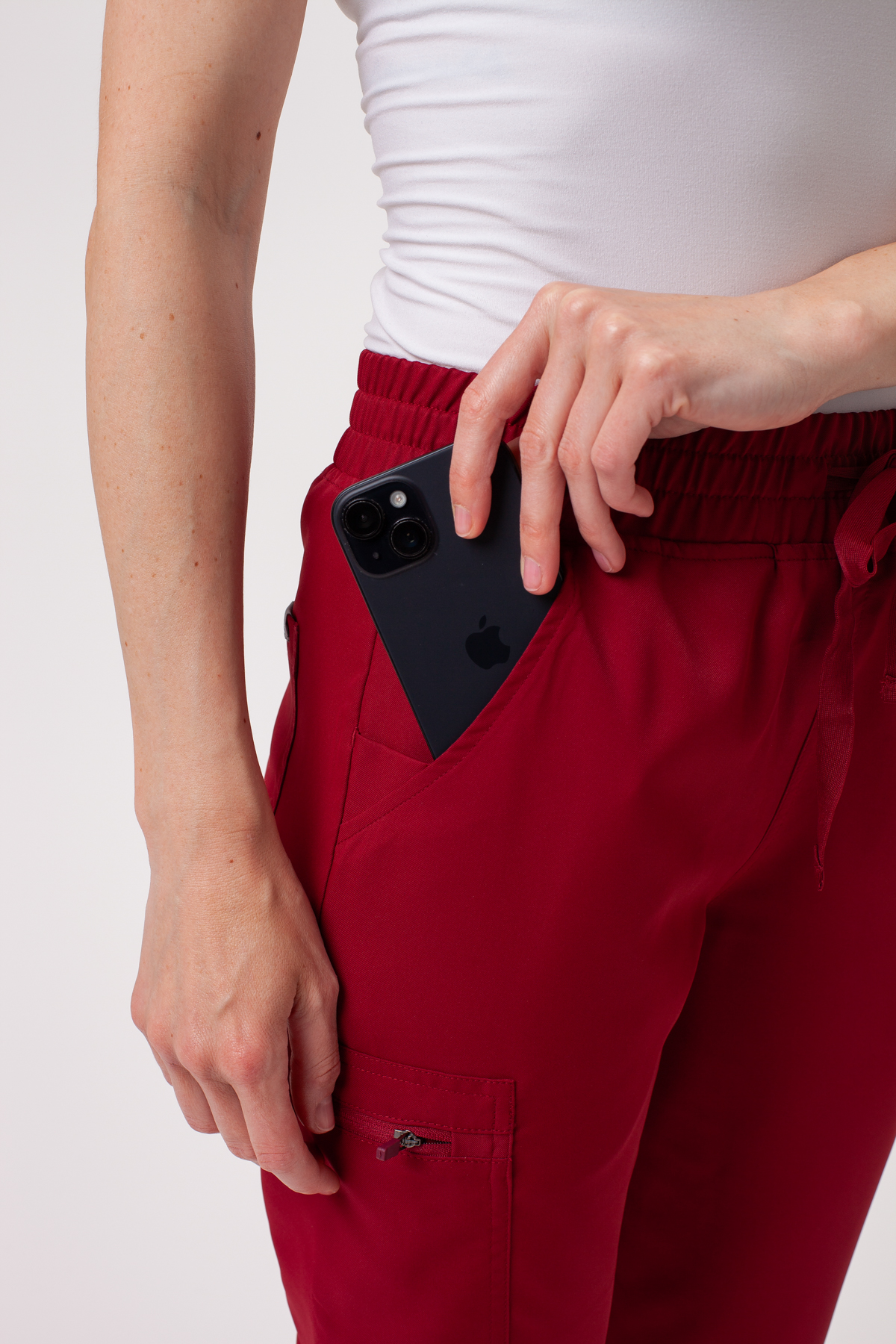 Dámské lékařské kalhoty Sunrise Lite Fit jogger burgundové-5