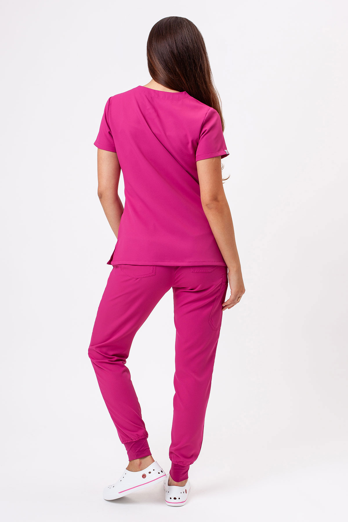 Dámské lékařské kalhoty Sunrise Lite Fit jogger malinové-8