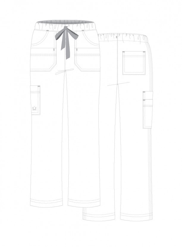 Lékařské kalhoty Maevn Blossom (elastic) třešňově-4