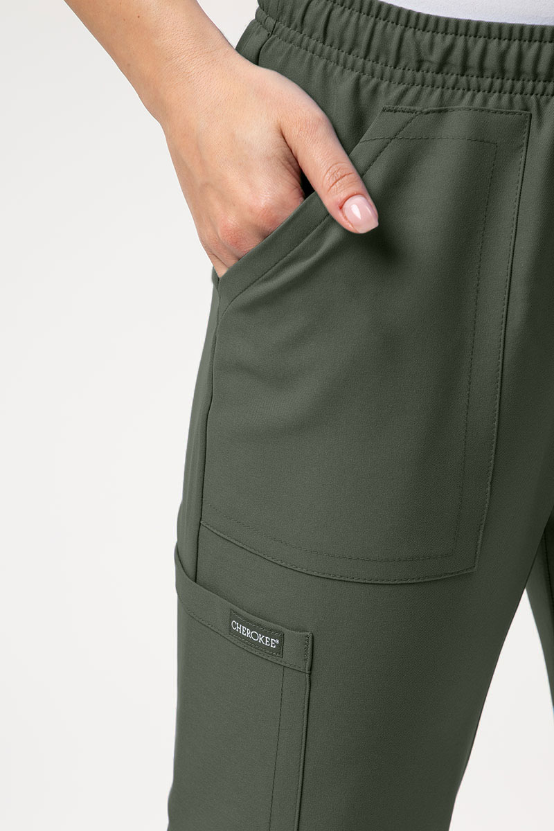 Dámské lékařské kalhoty Cherokee Ultra Cargo olivkové-3