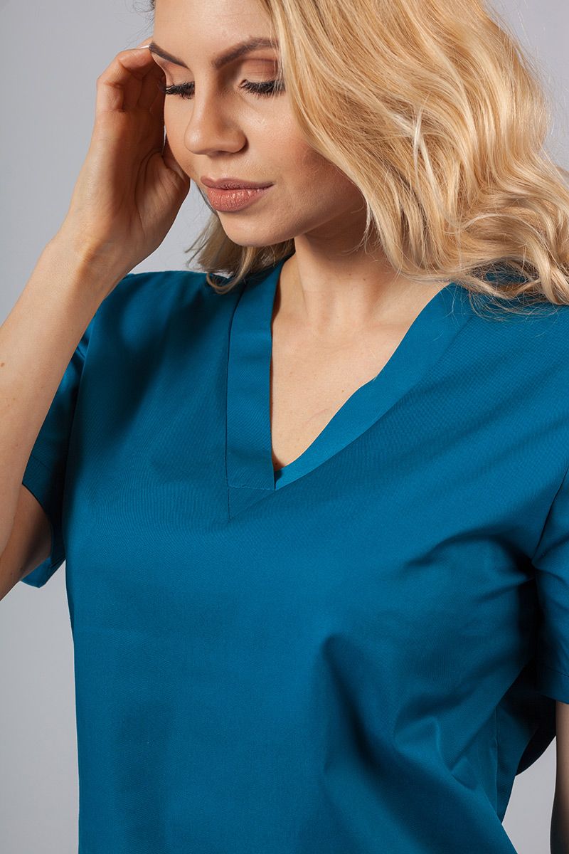 Lékařská dámská halena Sunrise Uniforms Basic Light karaibsky modrá-4