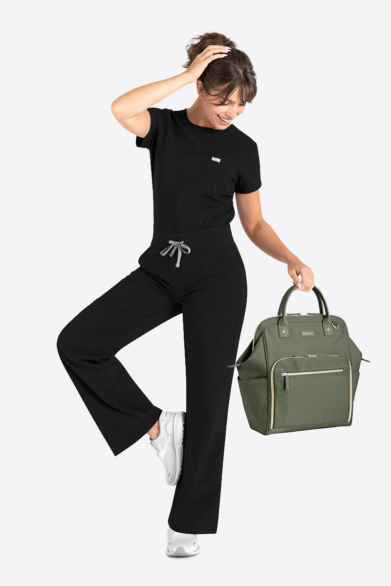 Dámská lékařská halena Maevn Momentum Round Neck černá-5