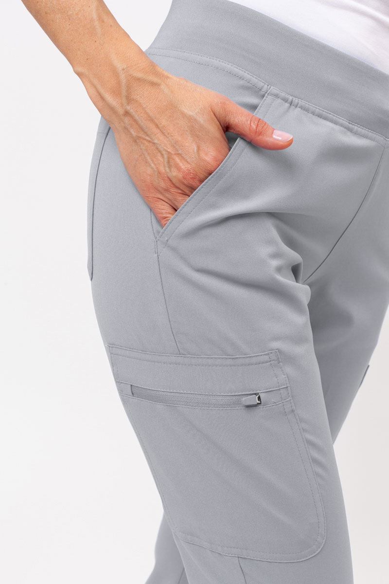 Dámské lékařské kalhoty Maevn Momentum Flare světle šedé-3