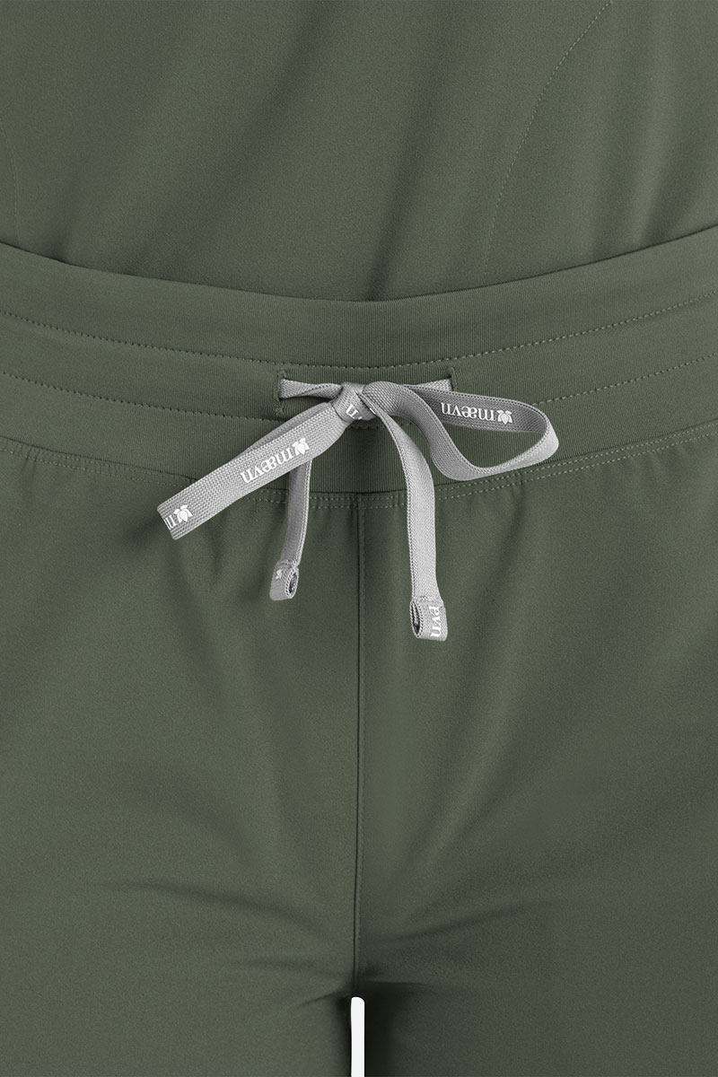 Dámské lékařské kalhoty Maevn Momentum Wide Leg olivkové-2