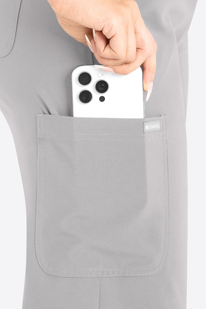 Dámské lékařské kalhoty Maevn Momentum Wide Leg světle šedé-3