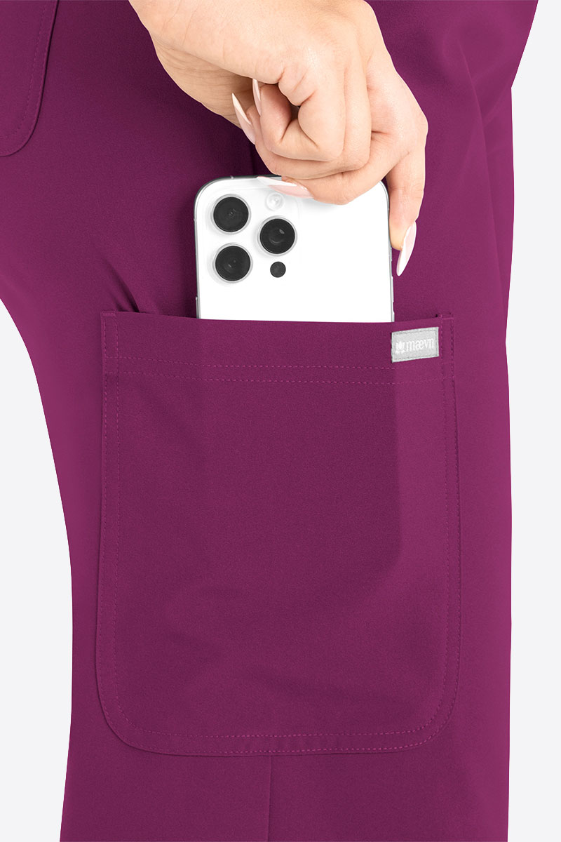 Dámské lékařské kalhoty Maevn Momentum Wide Leg třešňové-3