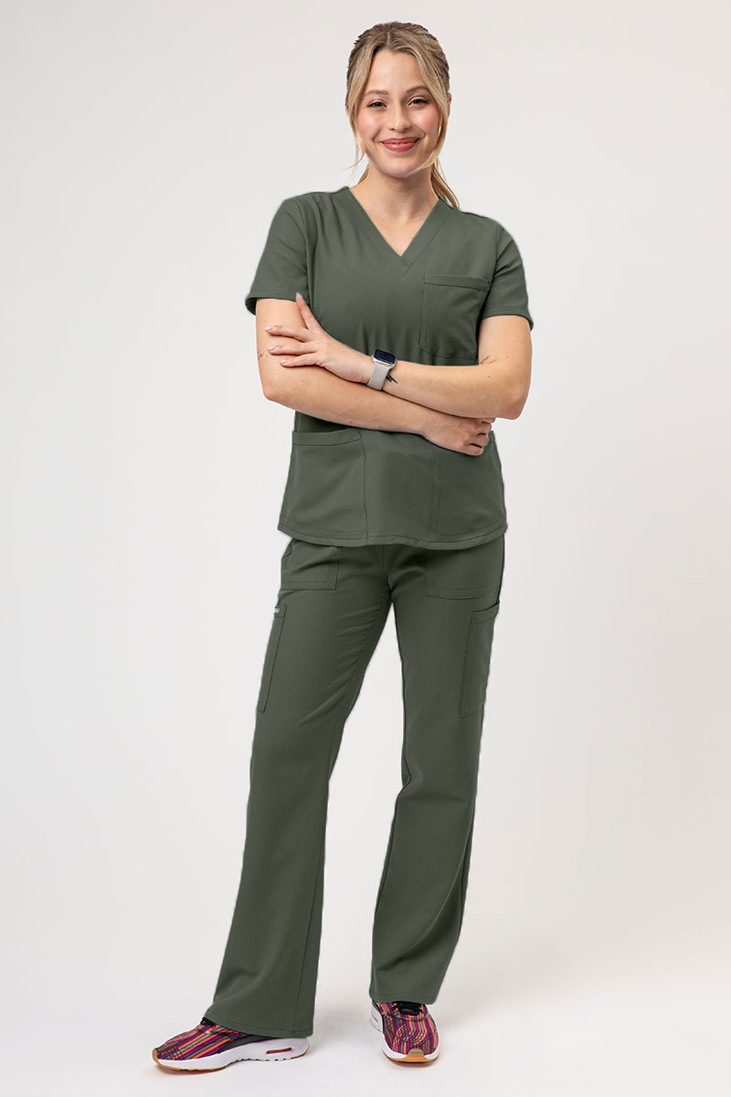 Dámské lékařské kalhoty Cherokee Ultra Cargo olivkové-5