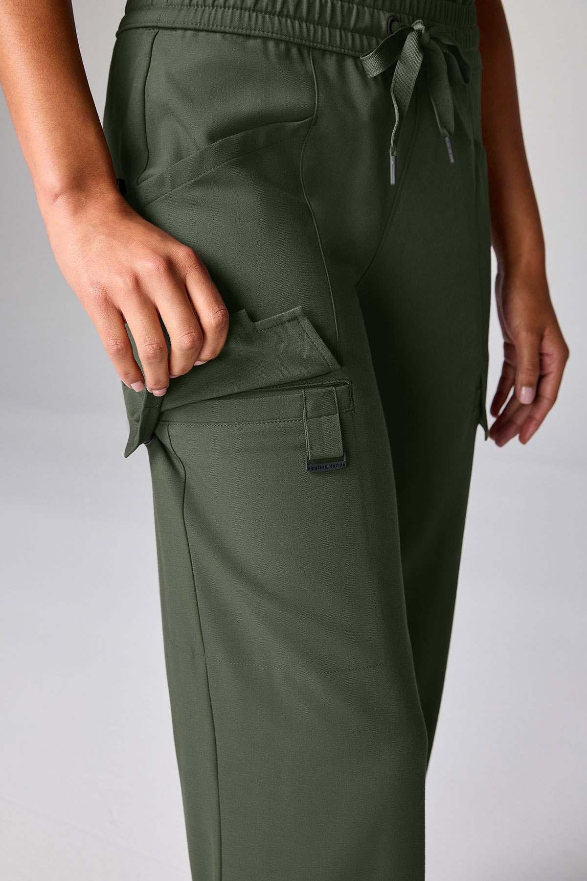 Dámské zdravotnické kalhoty Healing Hands Wide Leg Petite olivkové-4